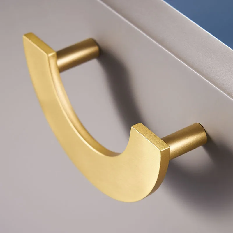 Semi-Circle Cabinet Handles Brass Wardrobe Knobs Round Drawer Pull Handle American Furniture Round Knob Handle