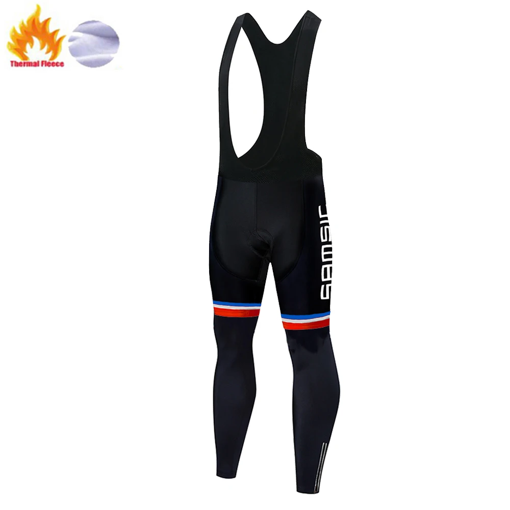 2025 TEAM ARKEA SAMSIC Winter Fleece Thermal Men Cycling Long Pants Outdoor Bicycle Wear bib Pants 12D Gel Pad Bike Trousers