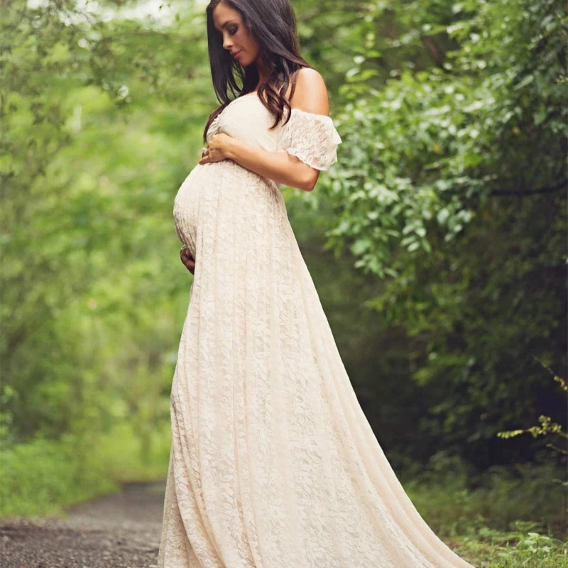 Long Maternity Photography Props Pregnancy Dress Photography Maternity Dresses For Photo Shoot Pregnant Dress Lace Maxi Gown