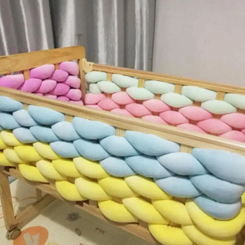 5M Baby Bed Bumper Pads DIY Mesh Crib Liner Soft Pure Cotton Long Pillow Cushion Crib Rail Cover For Infant Newborns