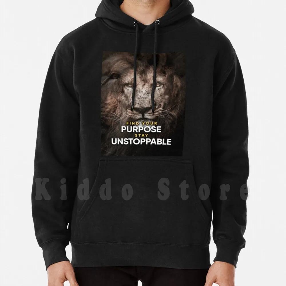 Sudaderas con capucha con cita motivacional para emprendedores, manga larga, cita motivacional de Lion para emprendedores, gimnasio, trabajo duro, Ikonik