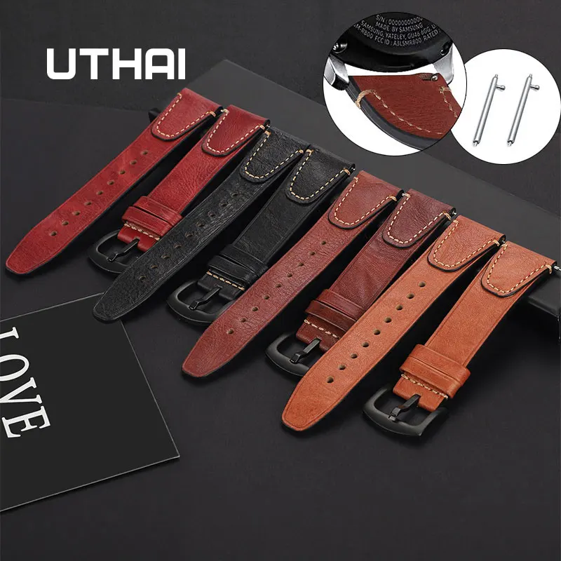 Cowhide leather watch strap 22mm For samsung Galaxy watch 46mm For Huawei watch GT 22mm women watchbands Men Strap Quick Release