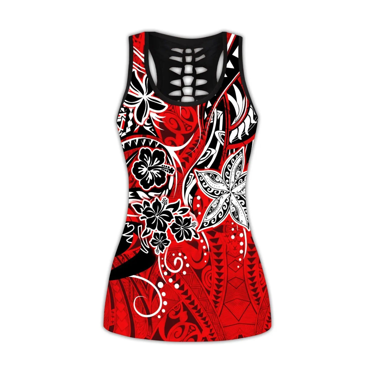 Pohnpei Polynesian Tribal Tattoo & Flowers 3D All Over Printed Legging & Tank top Sexy Elastic Female Skinny Leggings DDK30