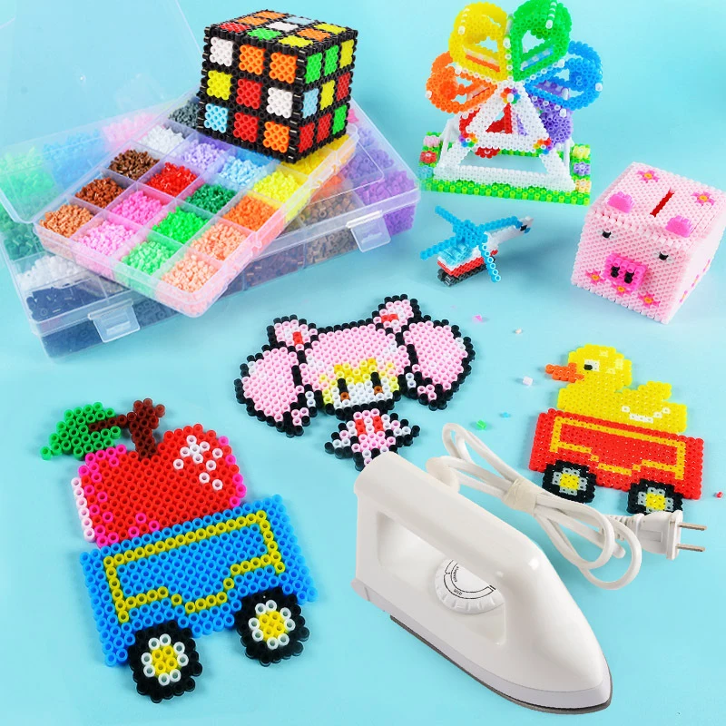 Cuentas hama de 5mm para manualidades, abalorios educativos de 2,6mm, garantía de calidad del 100%, fusible perler, juguete diy, 24 / 72 colores