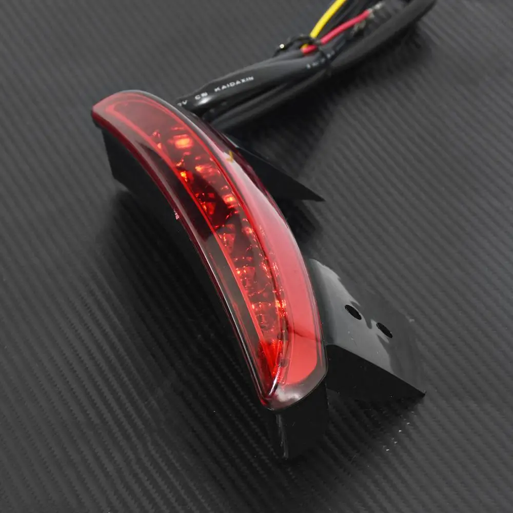 Motorcycle Chopper Rear Fender LED Brake Tail Light Red Lens Fits For Harley Sportster Iron 883 XL883N XL1200N 2004-2013