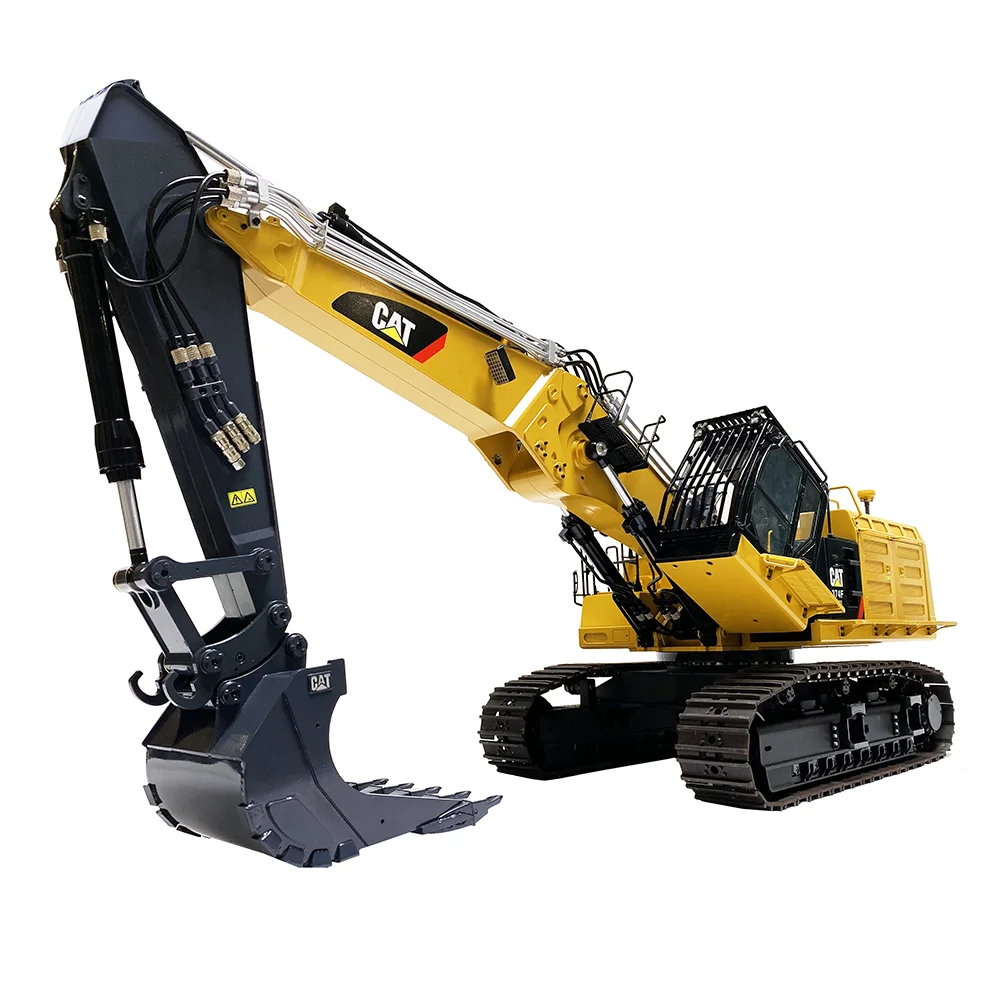 Three-section Boom 1/14 374F Remote Control Excavator Model Full Metal Excavator Model To Send Hydraulic Claw