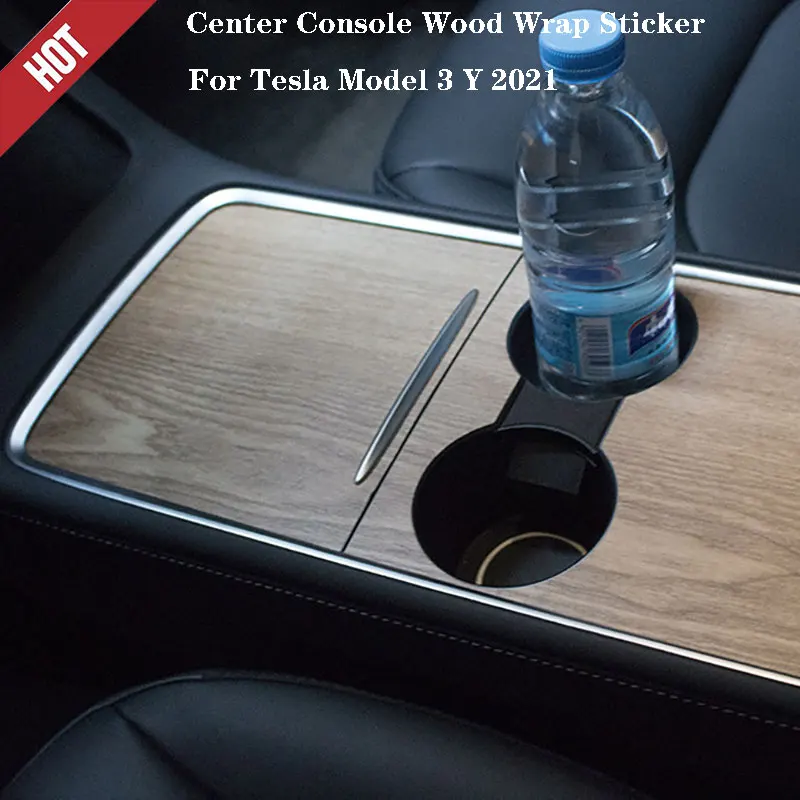 

Car Wood Central Control Panel Sticker For Tesla Model 3 21-22 Center Console Accessories Model Y Interior Film Wood Grain