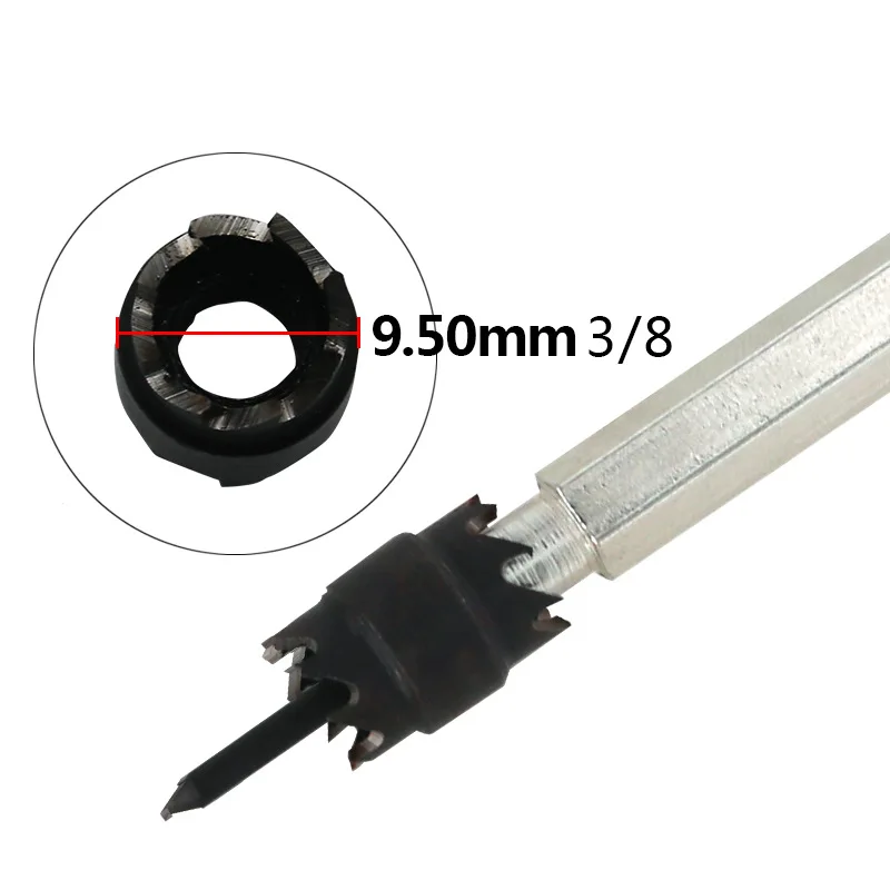 1PC 3/8 "(9.5มม.) 5/16"(8มม.) hex Shank ด้านคู่ Spot Weld Cutter Remover Sheetmetal Mata Bor Sawtoot Point เจาะ HSS