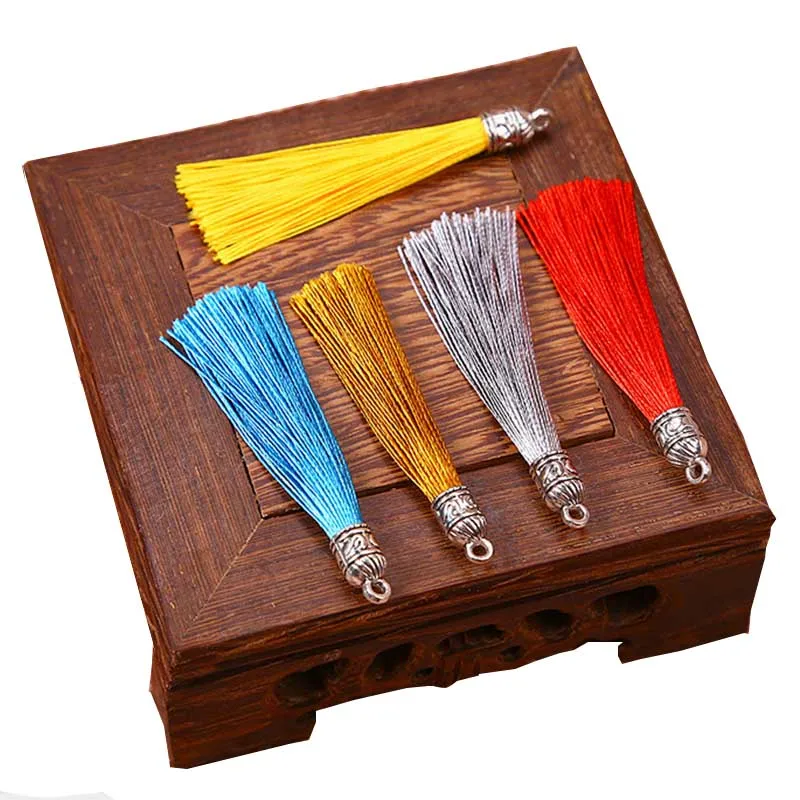 10-50Pcs Mini Metal Cap Tassels Women Earrings Necklace Jewelry Decor Accessories DIY Keychain Fringe Trim Tassel Crafts Pendant