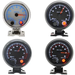 3.75 Inch 80mm Auto Racing Car 0-8000 RPM Gauge With Shift Light Engine 4-6-8 Cylinder Tachometer Meter