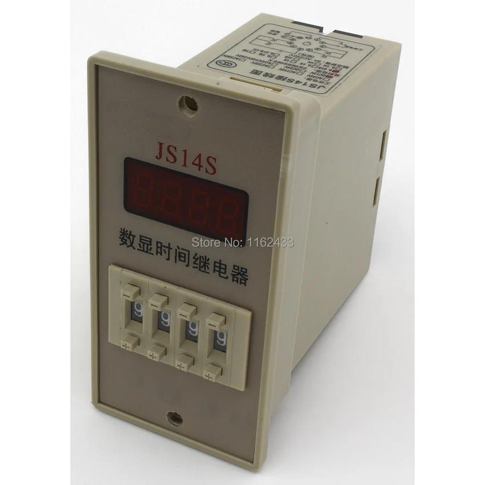 JS14S-4 DC 12V on-delay DPDT time relay JS14S series 12VDC delay timer 99.99s 999.9s 9999s 9999min 99min59s 99h59min 9999