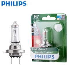 Philips H7 12V 55W LongLife EcoVision samochód oryginalny reflektor halogenowy 1500h lampa samochodowa oryginalna ECE PX26d 12972LLECO B1, 1X