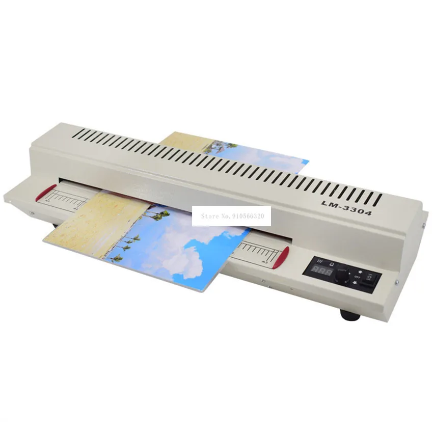 Cold/Hot Laminator Knob 220V 600W Photo Document Paper A3 A4 Laminating Film Machine Temperature Adjust Width 330mm LM-3304-A3