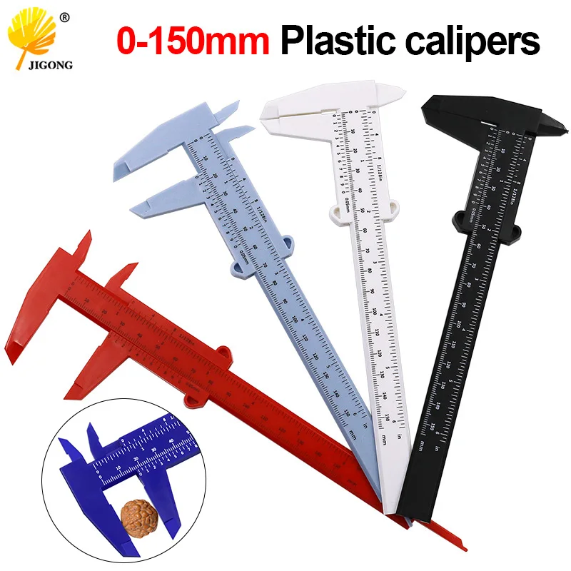 

0-150MM double scale plastic vernier caliper ruler student measuring gauge measuring caliper