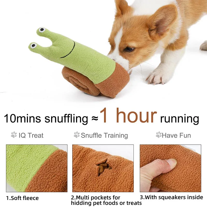 Snuffle Toy Dog Iq Treat Sniffing Training Plush Squeaky Dog Toys Stuffed Animal Interactive Food Puzzle Game Thinking Feeder