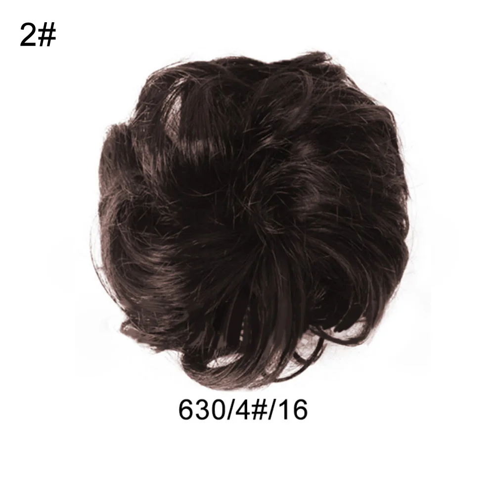 المرأة كعكة الشعر التمديد متموج مجعد فوضوي شعر مستعار الزفاف العروس Chignon Hairpiece