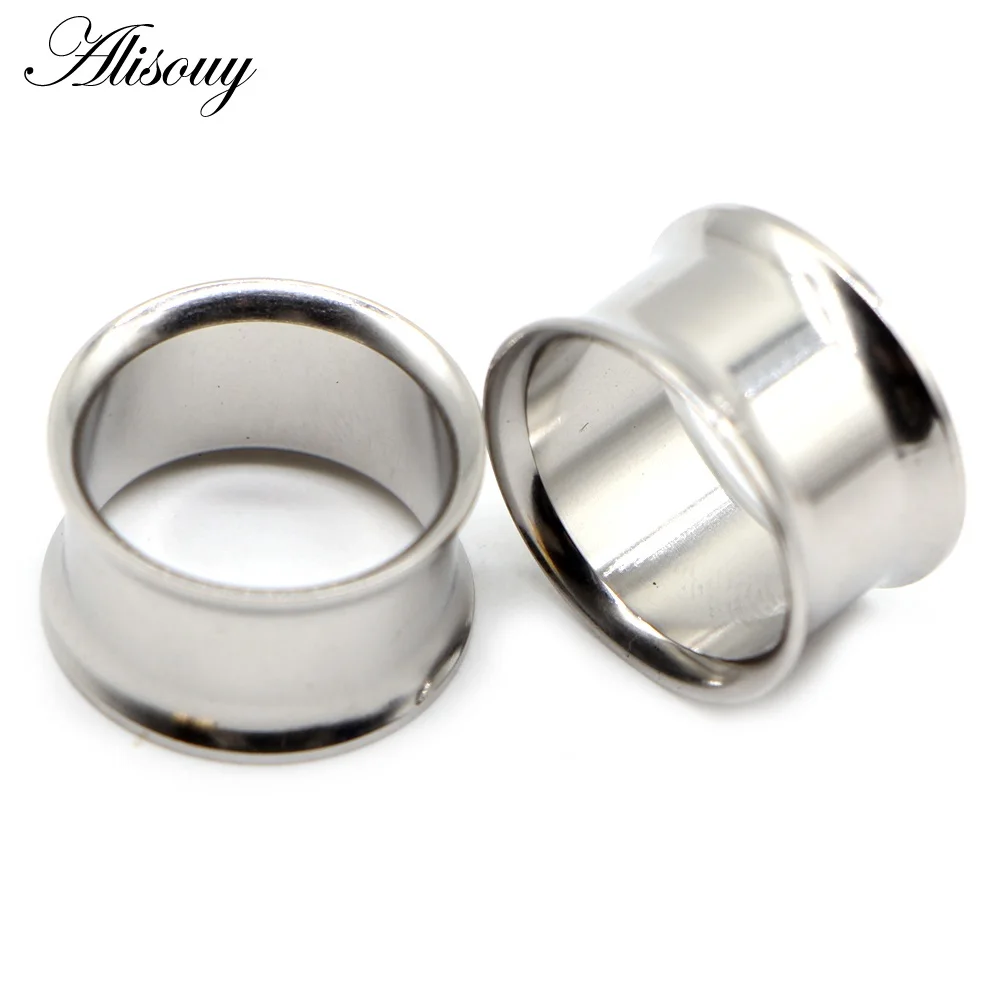 Alisouy 2 stuks oordopjes kit chirurgisch staal zonder schroef oormeters tunnel expander body piercing flare oorbellen pluggen stretching