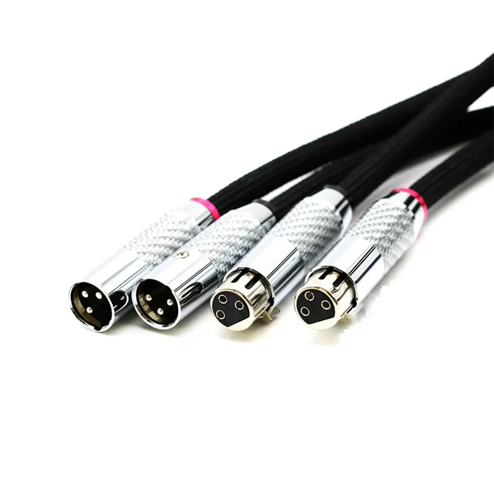 QED Signature Silver Plated XLR Audio Cable Carbon Fiber 3pin XLR   plug Connector Hifi XLR Interconnect Cable