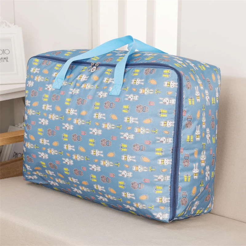 Waterproof Oxford Cloth Quilt Storage Bag Quilt Clothing Finishing Storage Bag Heavy Clothes Floral Storage Baggage Bag 70CM