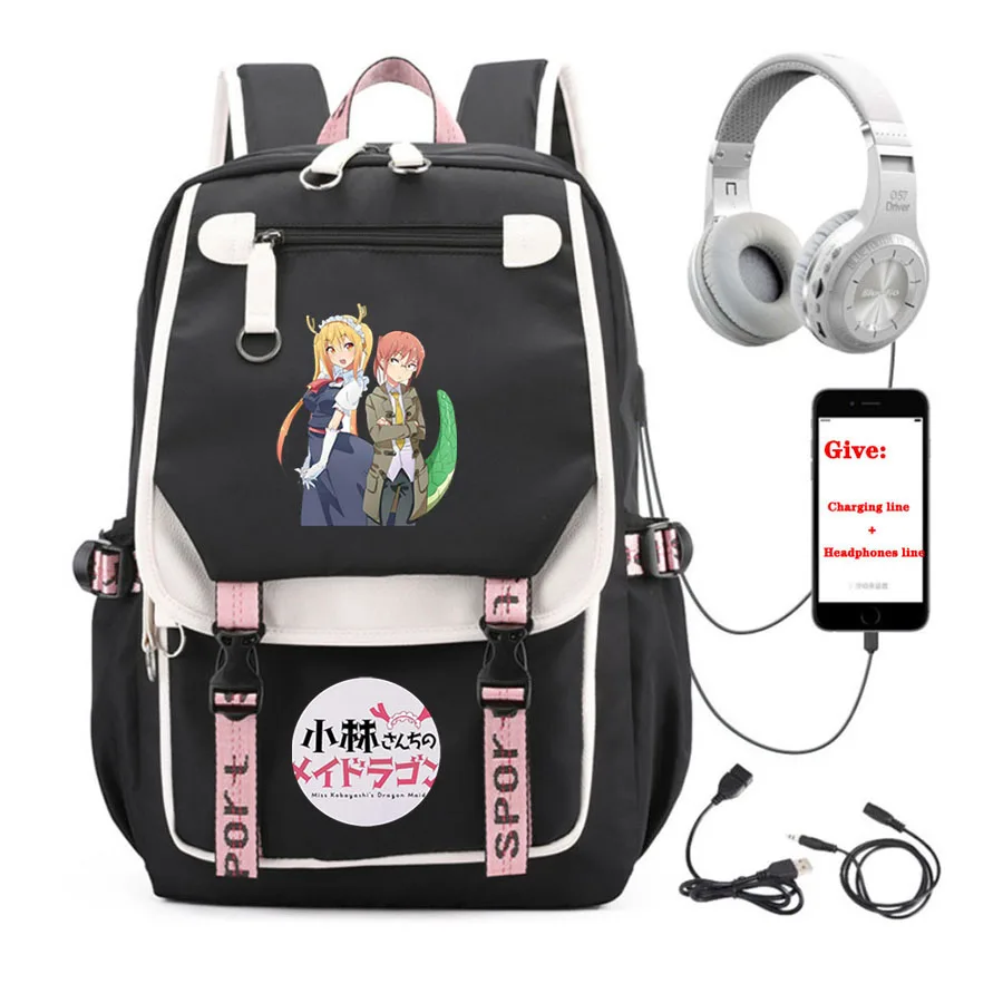 anime Game logo sora Cartoon backpack Women men Travel Backpack student School book Bag USB Charging teenagers Laptop packsack