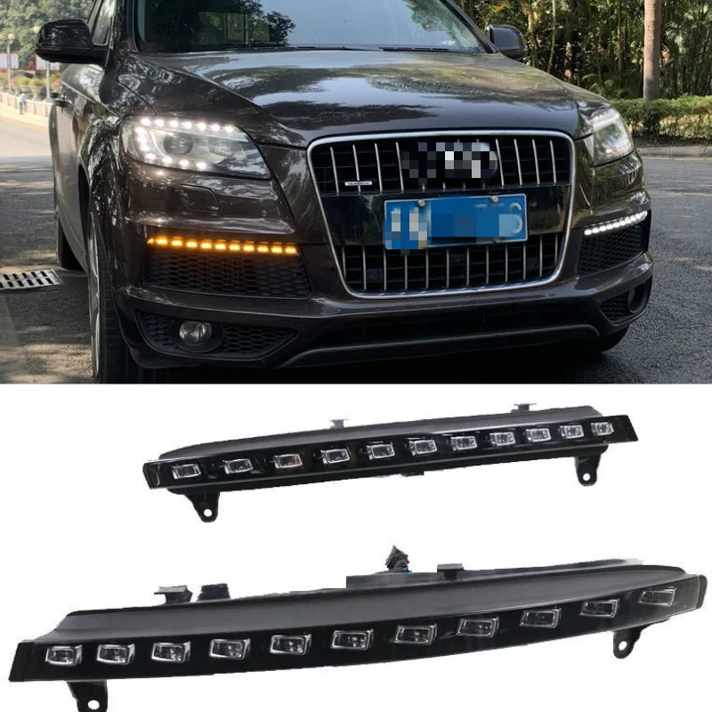 

2Pcs LED DRL For Audi Q7 2010 2011 2012 2013 2014 2015 Dynamic Yellow Turn Signal Daytime Running Light Fog Lamp