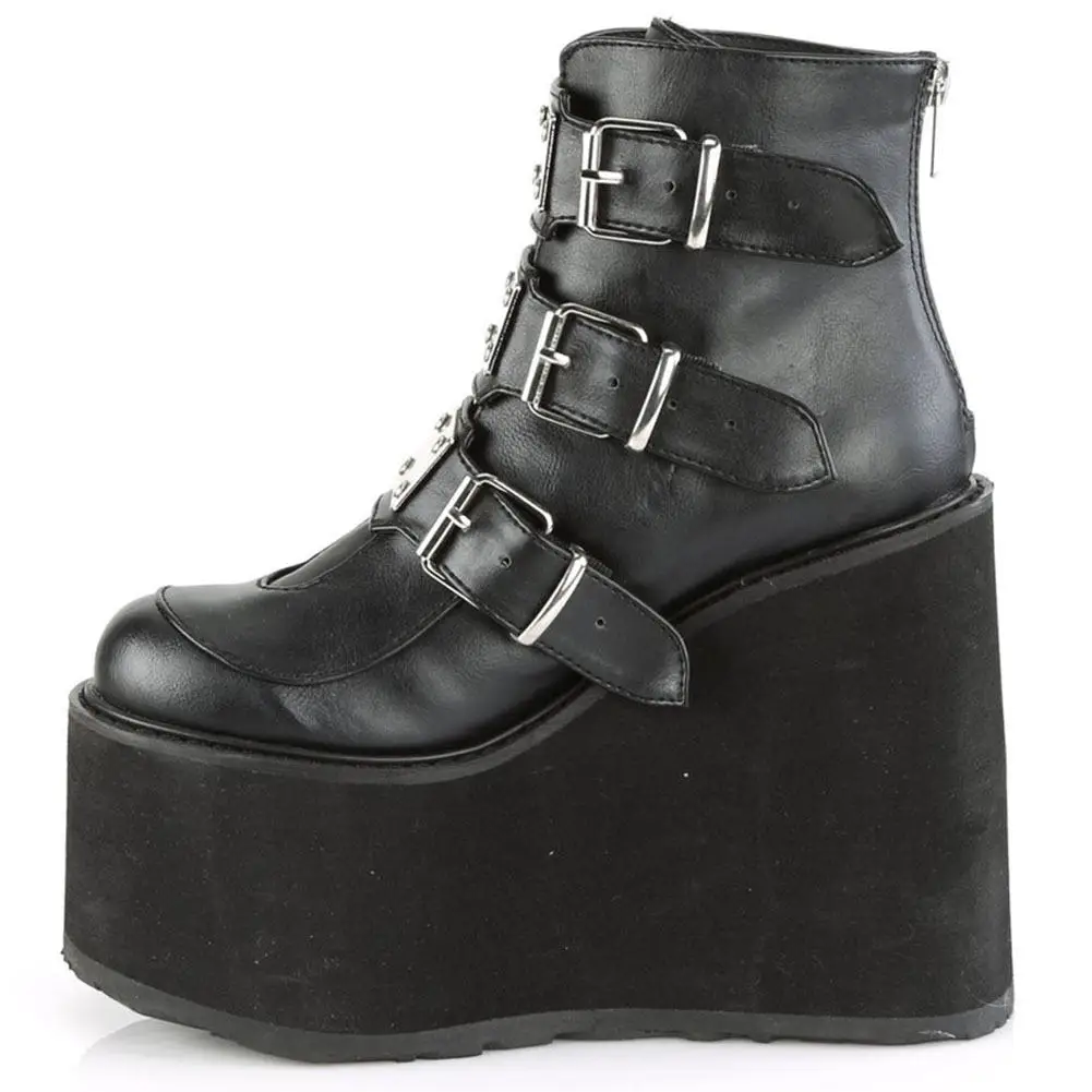 2021 Punk New Ins Hot Platform Tacchi alti Gotico Vampiro Scarpe con zeppa Grandi 35-43 Cosplay Moda Moto Stivaletti da donna