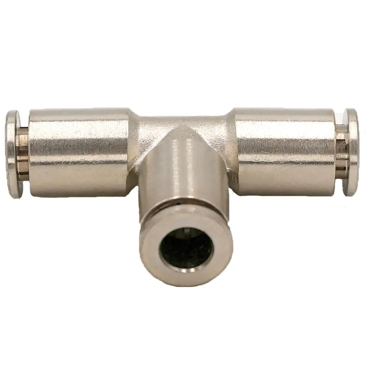 Fit Tube O/D 6mm Pneumatic Nickel Brass Tee 3 Way Push In Connector Union Quick Release Air Fitting Plumbing