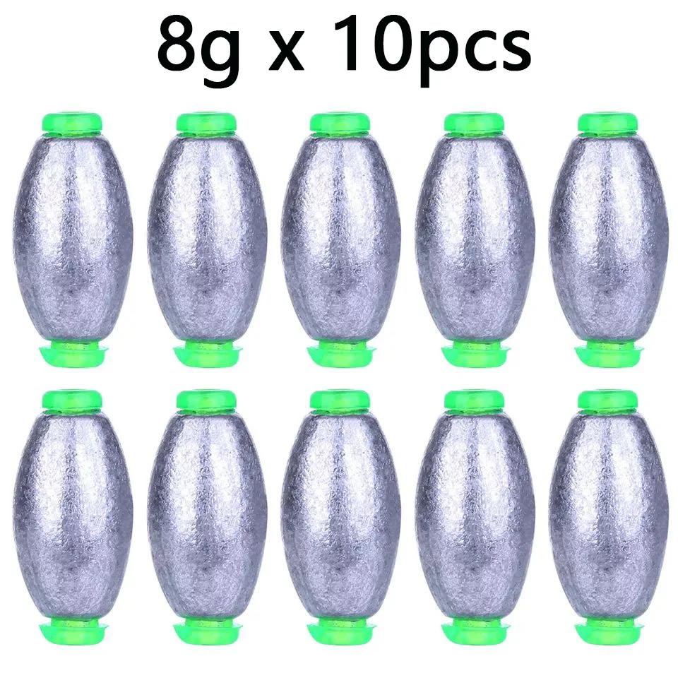 5 stücke/10 stücke Angeln Gewicht Platinen 2g-30g Olive Form Slip Shot Platinen Karpfen Angeln Zubehör