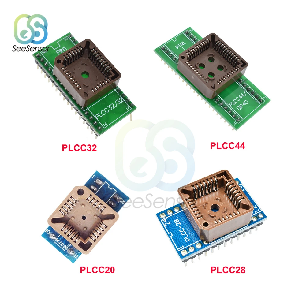 PLCC32 to DIP32 PLCC44 to DIP40 PLCC28 to DIP24 PLCC20 to DIP20 USB Universal Programmer IC Adapter Tester Socket for TL866CS