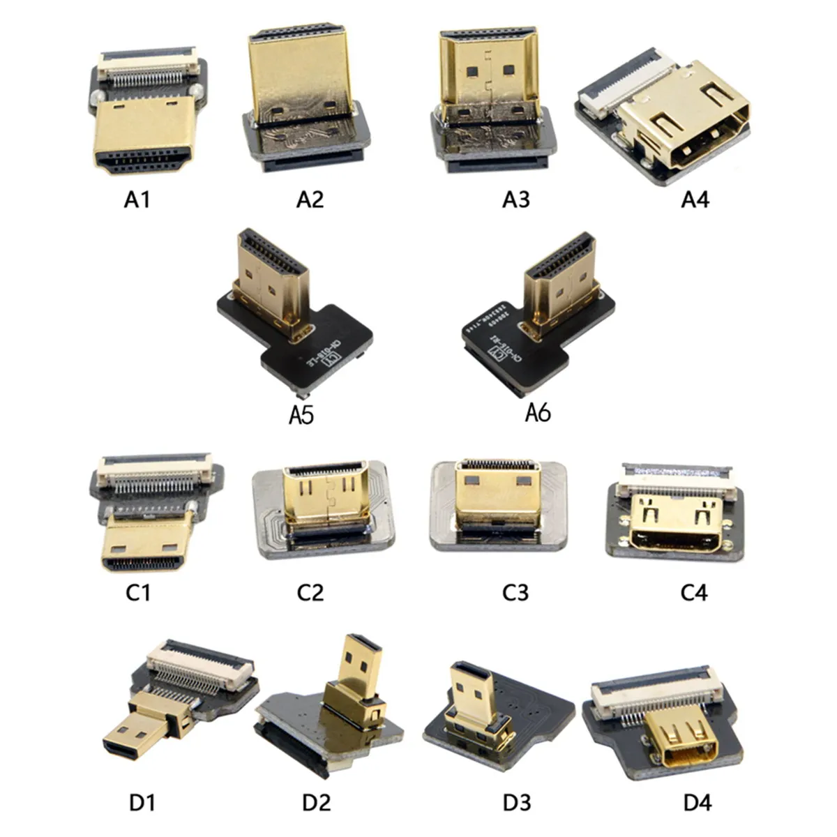 

Chenyang A4-D HDMI FPV тип A Женский к Micro HDMI Тип D вверх вниз Угловой Мужской Женский