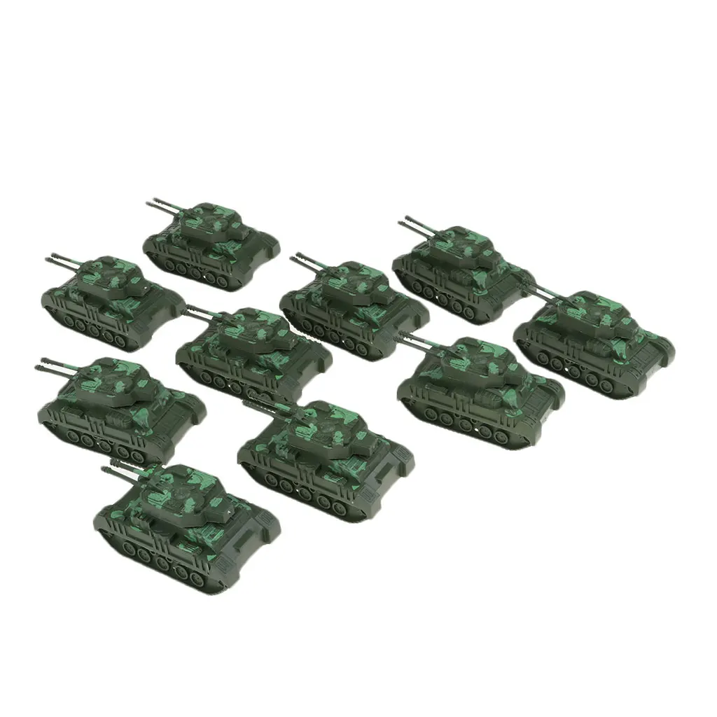 10x Military Tank Model Heavy Tank Sand Table Model Home Decor Pocket Toy