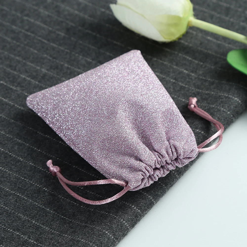 High Quality Glitter Sequins Bags Jewelry Organza Drawstring Bag for Wedding Candy Christmas Gift Pouches 6 Colors Beads Storage