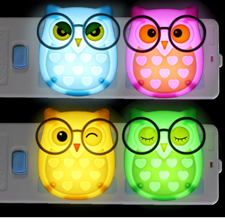 LED Owl Baby Night light Automatic Sensor Light Control Lamp Plug Child Kids Baby Room Led Lamp Animal Socket veilleuse