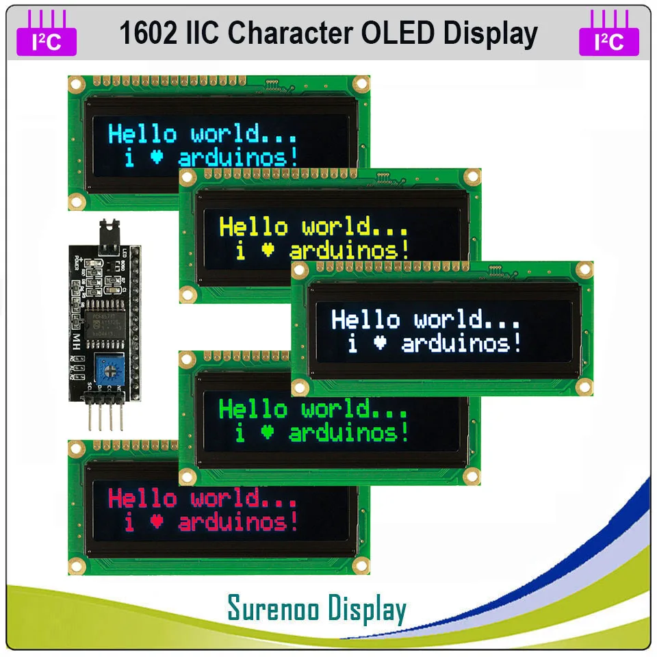 Prawdziwy wyświetlacz OLED, IIC/I2C/TWI 1602 162 16*2 moduł szeregowy LCD ekran wyświetlacza LCM