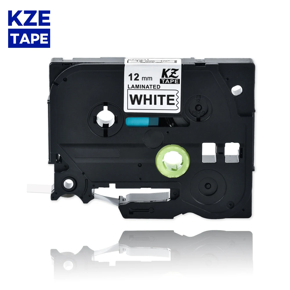 

KZE 12mm 231 Black on White Laminated Cassette Cartridge ribbon compatible for Brother p-touch printers label tape Tze-231 tze