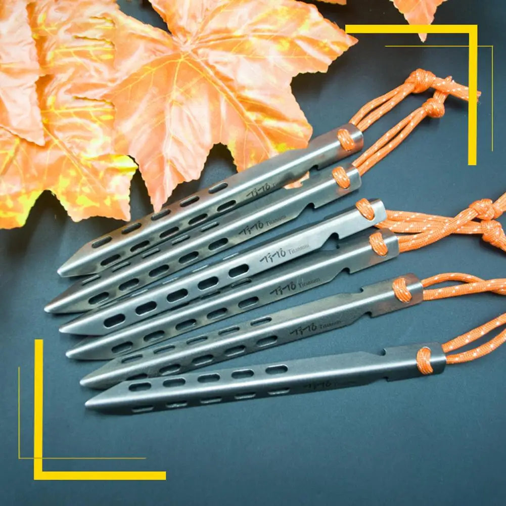 1PC Ultralight Titanium Tent Pegs Outdoor Camping Tent Stakes for Sand Heavy Duty Portable Tent Nail for Garden Picnic