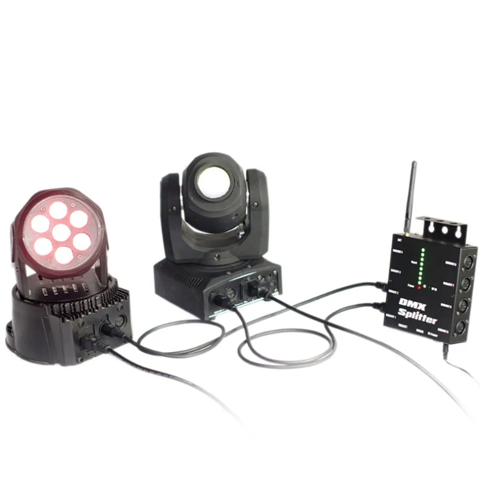 Imagem -04 - sem Fio Palco Luzes Divisor Canais Dmx Distribuidor Disco Party Light Amplificador de Sinal Dmx512