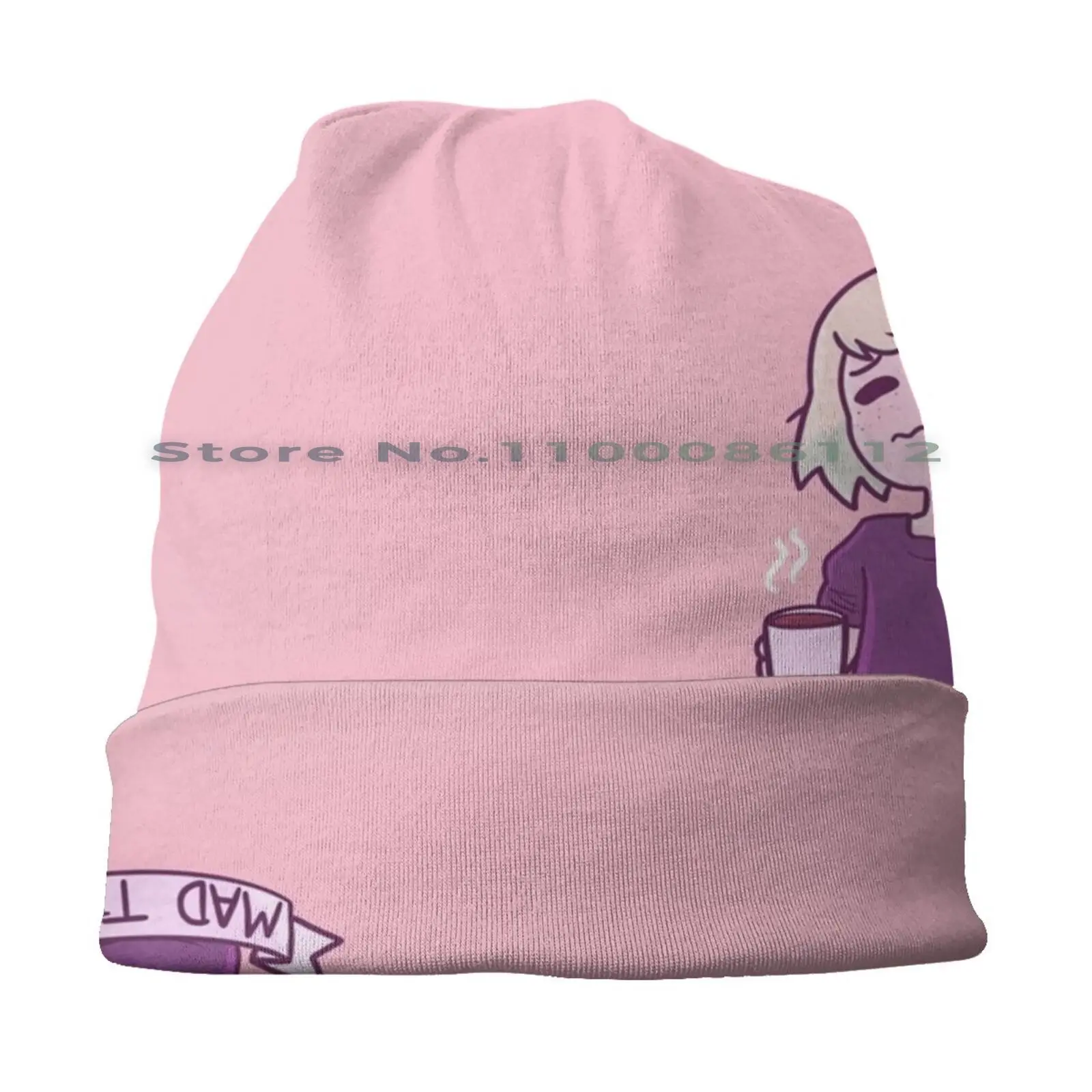 Mad Tired Beanies Knit Hat Tires Sleepy Exhausted Lio Fotia Mad Burnish Promare Brimless Knitted Hat Skullcap Gift Casual