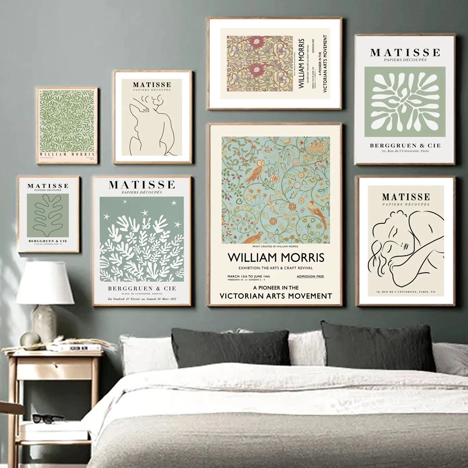 Matisse Flowers Abstract Wall Poster Print William Morris Plant Wall Art Canvas Painting Decoration Home Nordic Wall Pictures