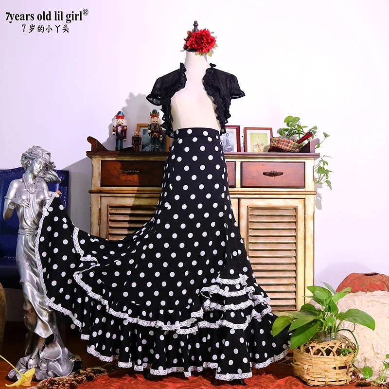 

Spanish Flamenco Costume Performor Dress Women Girl Gyspy Ballroom Festival Performance Dance Wear DTT44