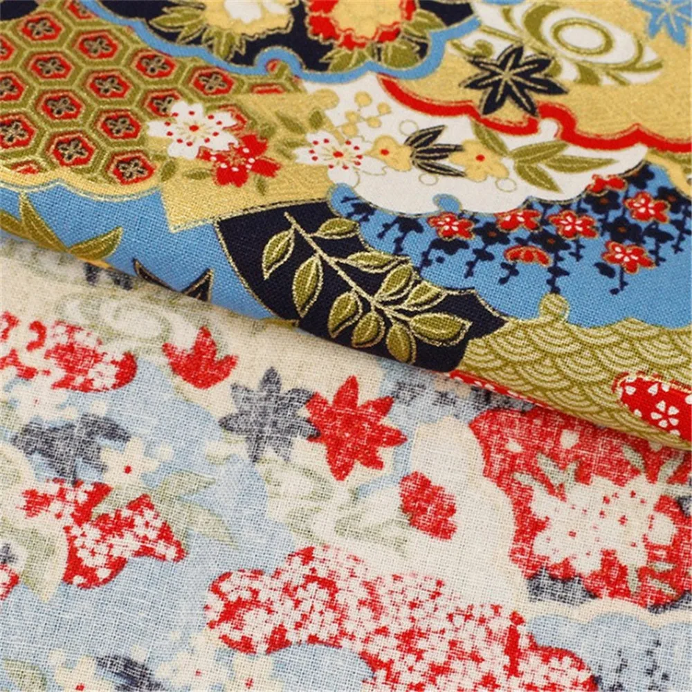 Promotion Hot Sale Stamping Cotton Fabric 100% Cotton 150cm Japan Style for Kimono Curtain Apparel