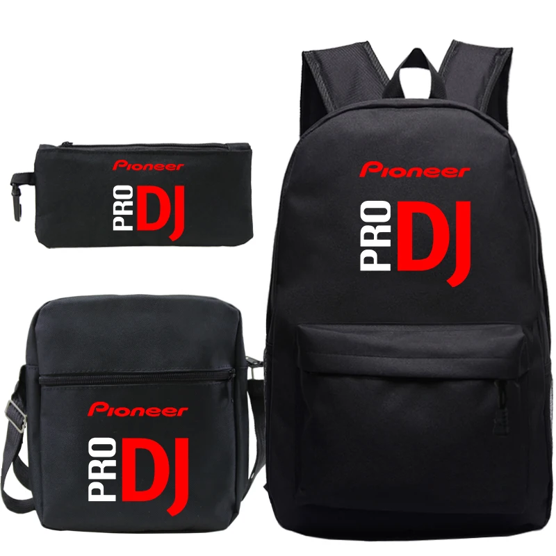 Mochila Pioneer Pro Dj para hombre y mujer, morral de lona para adolescentes, niños y niñas, mochilas escolares informales de viaje, 3 uds.