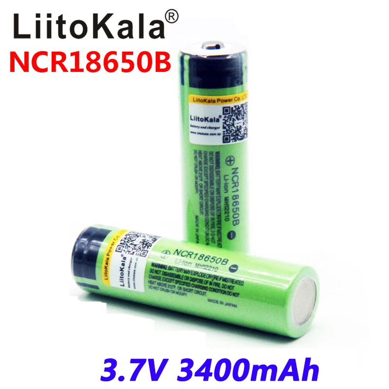 

100PCS NEW Liitokala 18650 Battery 3400mAh 3.7V Li-ion NCR18650B Battery 18650 Rechargeable for Flashlight (NO PCB)