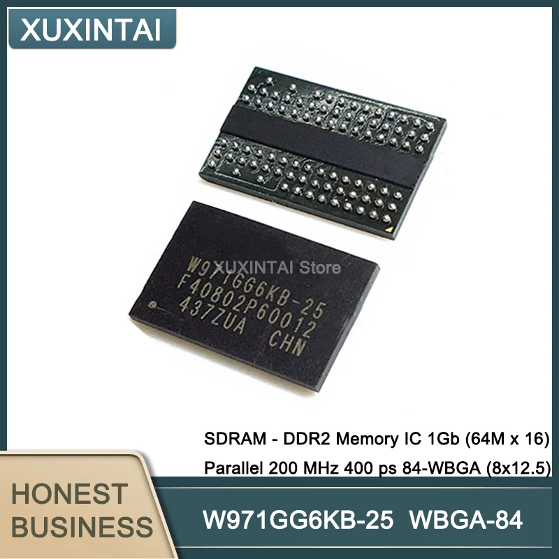 

10Pcs/Lot W971GG6KB-25 W971GG6KB SDRAM - DDR2 Memory IC 1Gb (64M x 16) Parallel 200 MHz 400 ps 84-WBGA (8x12.5)