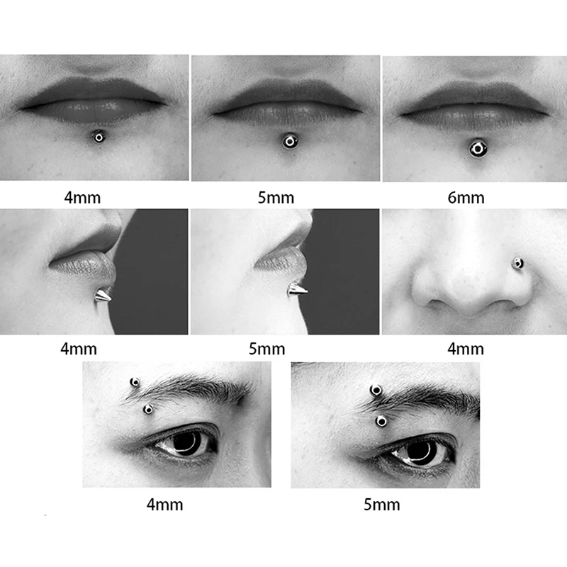 Neue Aufkleber Gefälschte Augenbraue Grübchen Gesicht Piercing Bauch Nase Ring Lip Stud Keine Durchbohrten Ohrring Dermal Anker Top Körper Schmuck – Detail 9