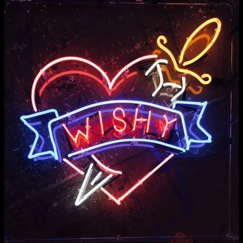 

Neon Sign For Wishy Heart Lamp real glass tubes resterant decorate room wall light Advise Hotel DISPLAY Impact Attract light