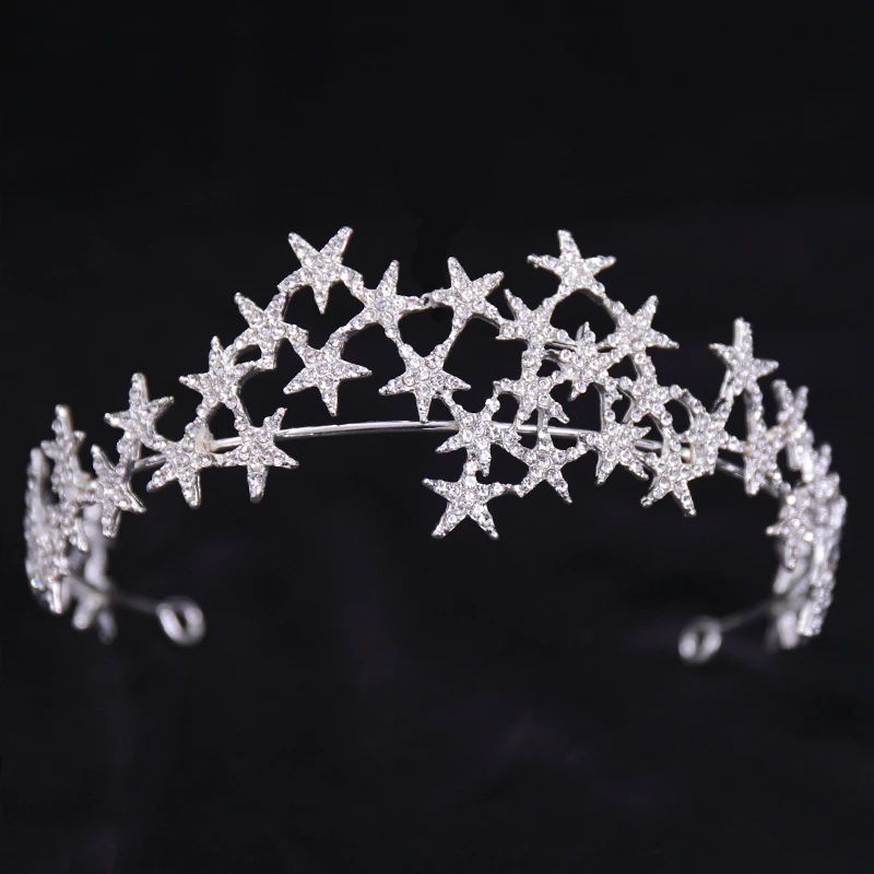 Accessori per capelli da sposa accessori per capelli da sposa in cristallo argento corona in lega di diamanti corona copricapo da donna di fascia