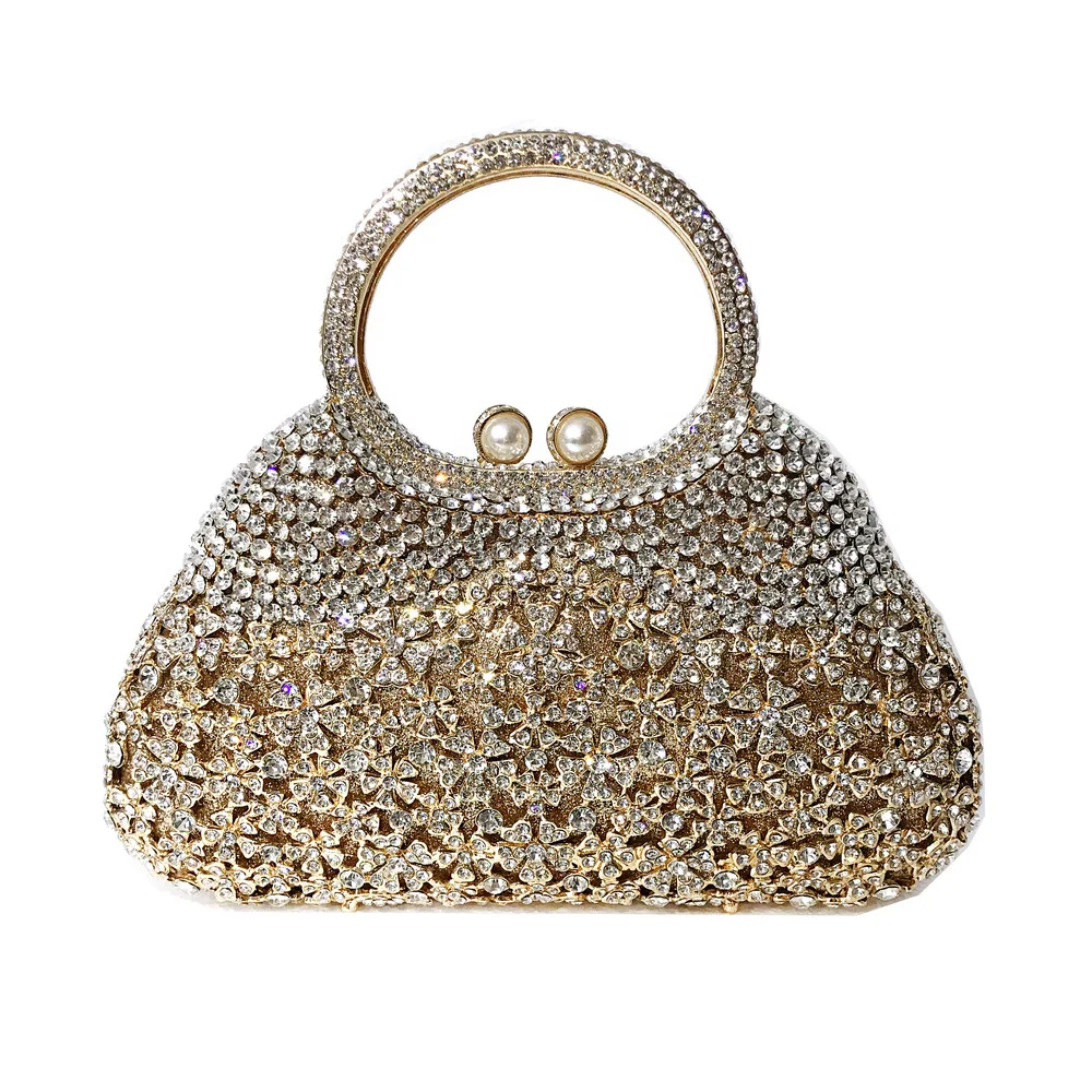 

23x12CM Rhinestone Bag Emptied Metal Crystal Evening Bag Handmade Diamond Bag Women Handbag a5895