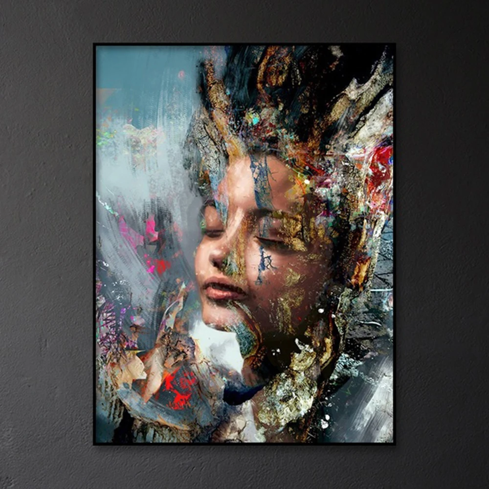 Modern Poster And Print Abstract Fashion Woman Picture Canvas Painting Home Decor Nordic Wall Art Living Decor Wall Decor Frame