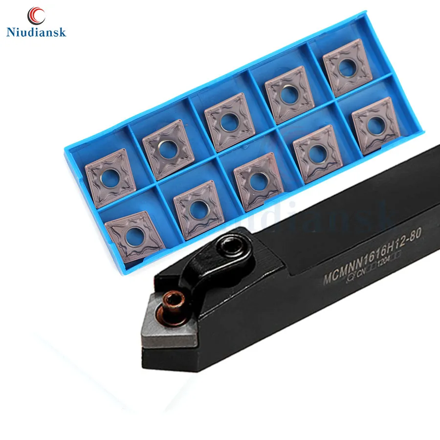 Inserts en carbure MCMNN1616H12-80 MCMNN2020K12-80 CNC, outils de tour, porte-outil externe, combinaison de tournage MCMNN2525M12-80, 10 pièces, CNMG1204